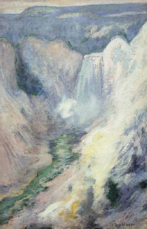 John Henry Twachtman Waterfall in Yellowstone oil painting picture